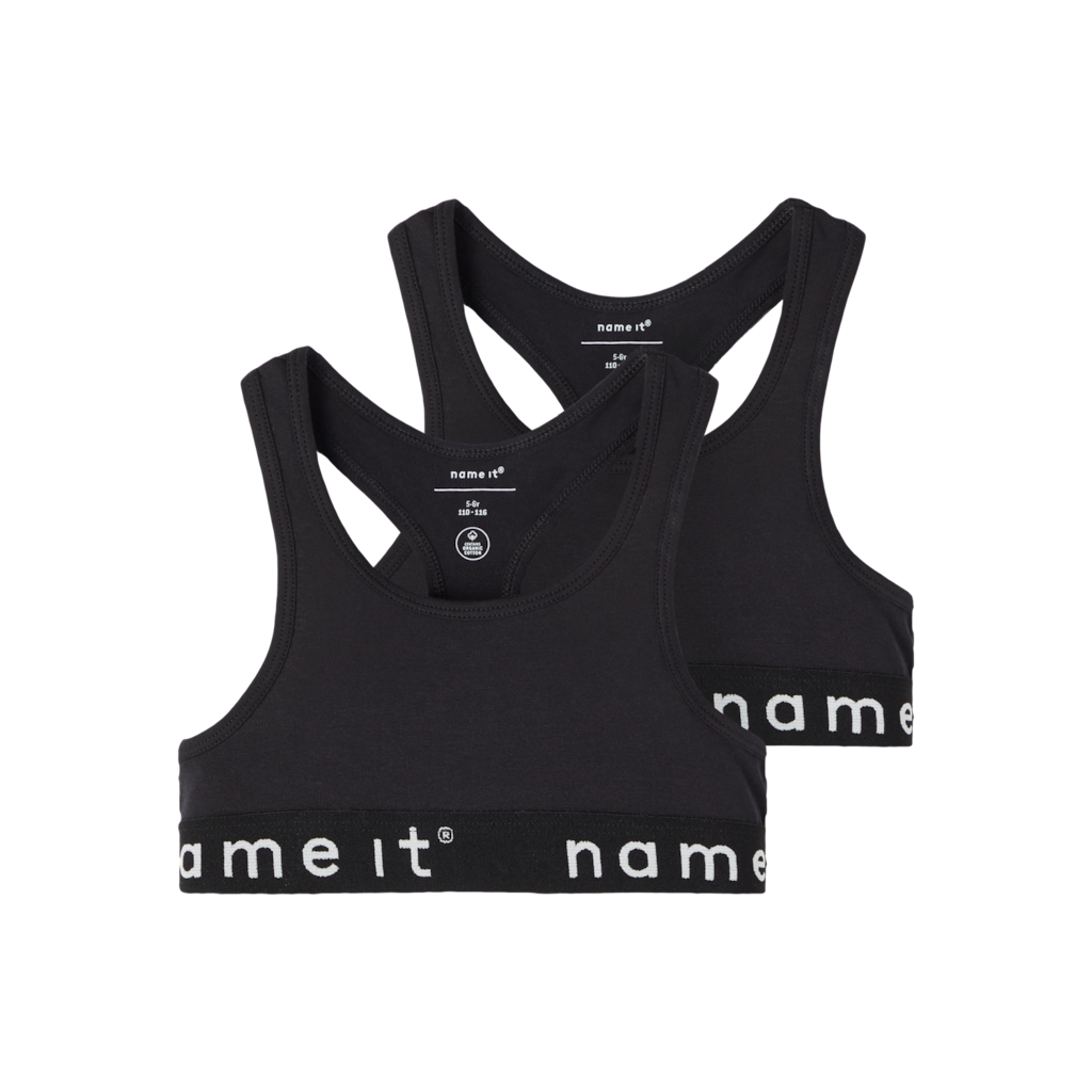 2 Pak Korte Toppe Black fra Name It