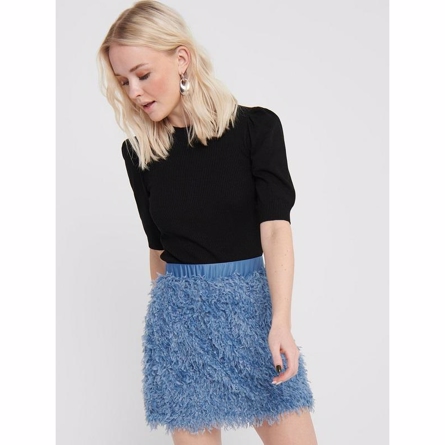 Fjer Nederdel Faded Blue fra Only