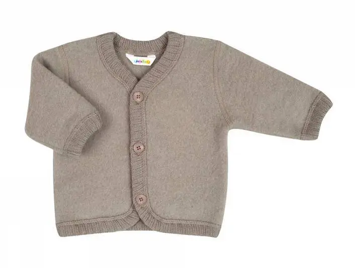 Brun Soft Uld Cardigan til Børn - Ideel til Overgangsvejr