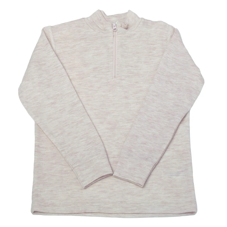Beige Lynlåsbluse i 100% Merinould fra Joha