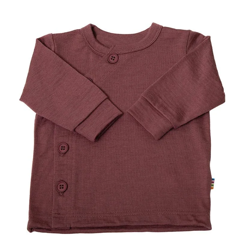 Cardigan I Bordeaux I Enkeltlags 100% Merino Uld fra Joha
