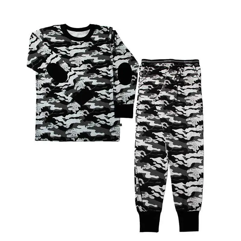 Army Mønster Pyjamas til Tween Drenge - Gråmeleret Rabatt!