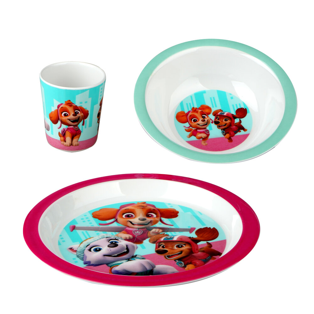3 Pcs Set   Red   100% Melamin fra Paw Patrol