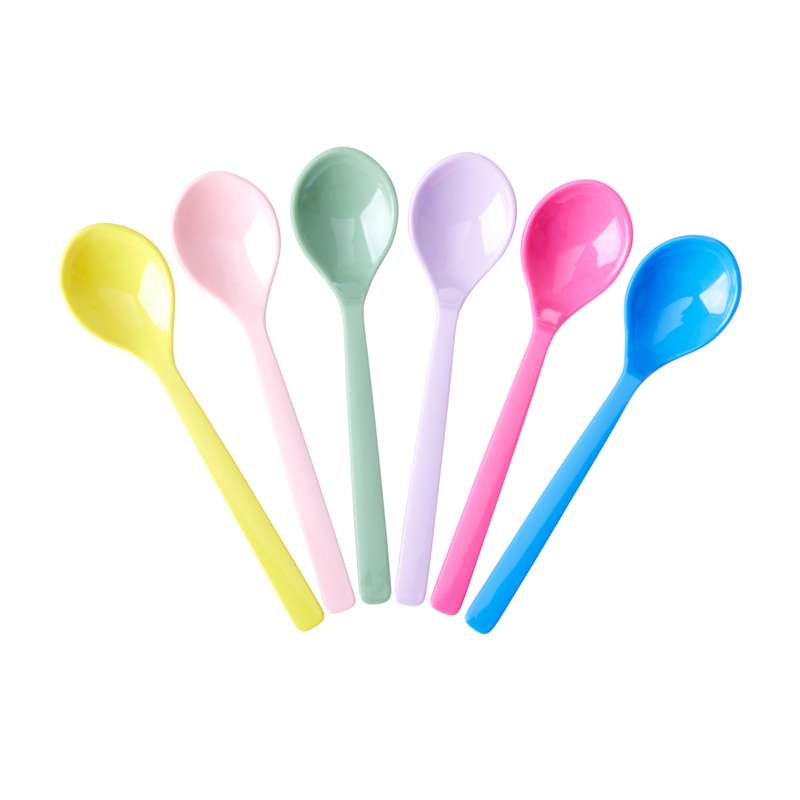 Børneskeer i Melamin - 6 Pak - Multicolor fra Rice