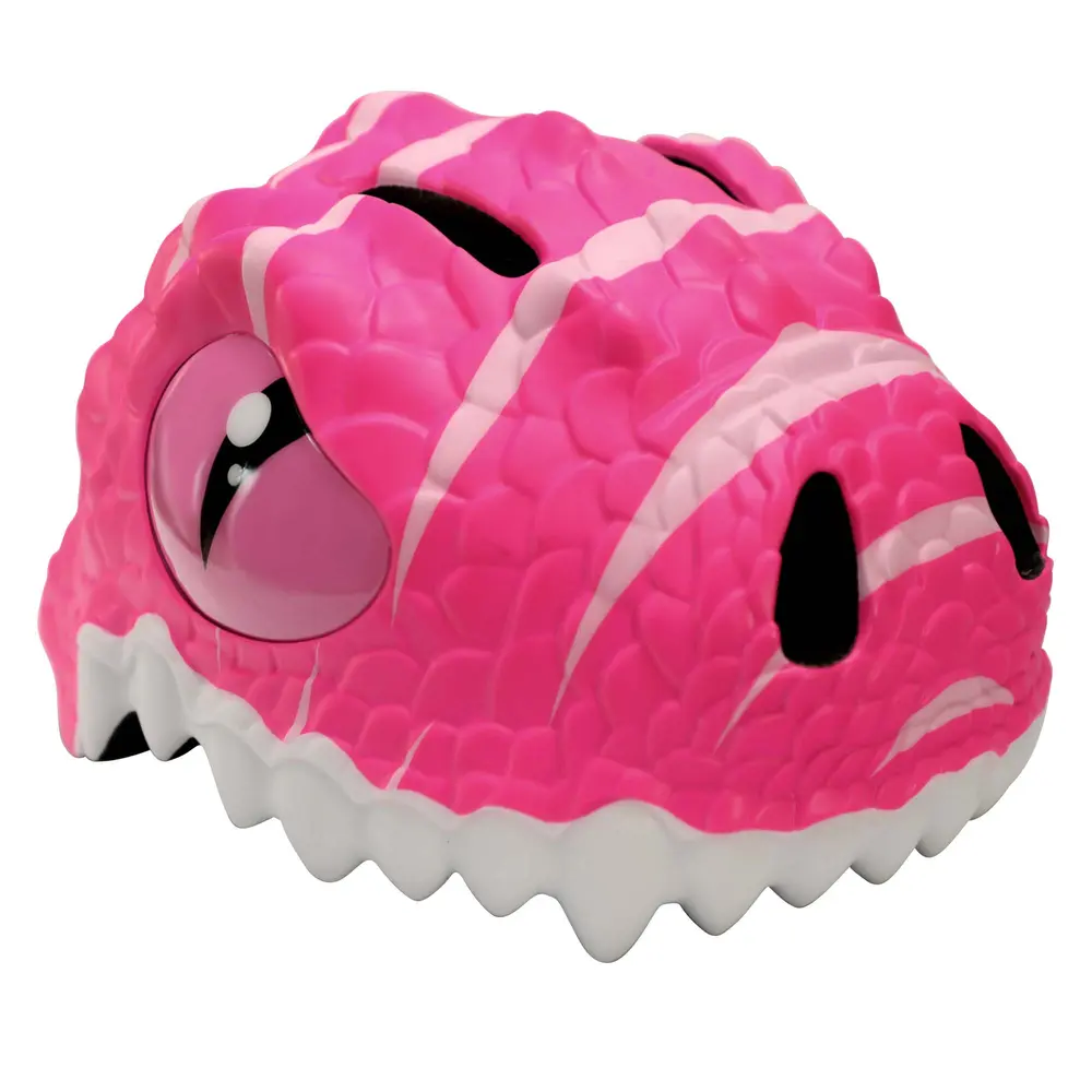 Børne Cykelhjelm i Pink Dino Design fra Crazy Safety