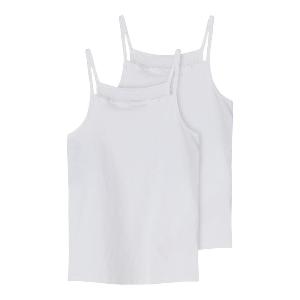 2 Pak Basis Tanktoppe Hvid med Blondekant fra Name It