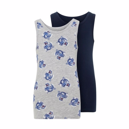 2 Pak Basis Tanktoppe med Tigerprint fra Name It