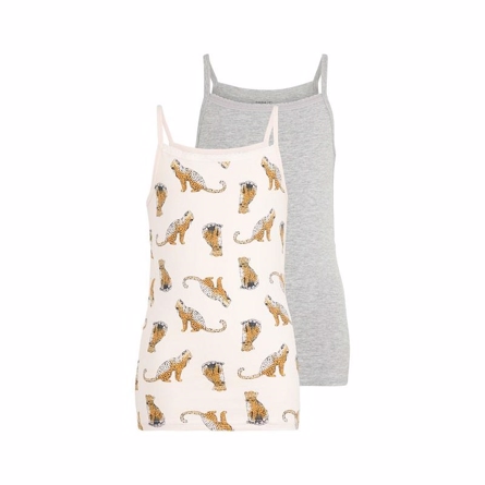 2 Pak Basis Tanktop i Rosa Leopard fra Name It
