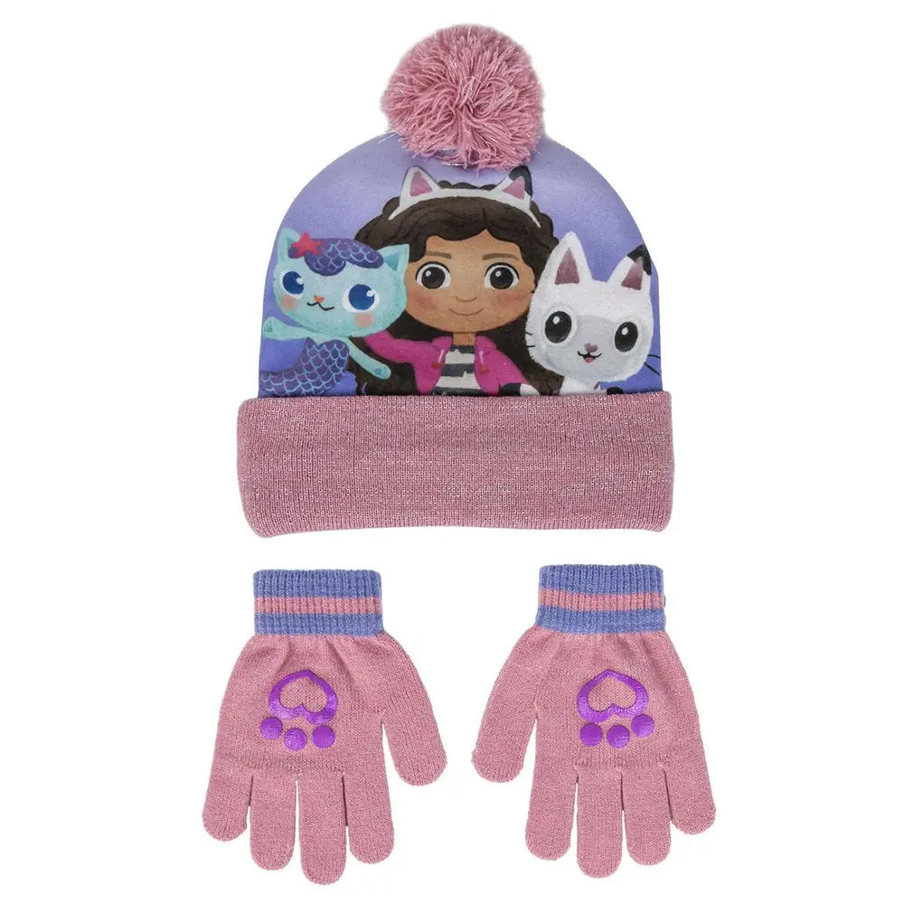 Gabby's Dollhouse Hue og Vante Sæt i Lilla og Rød