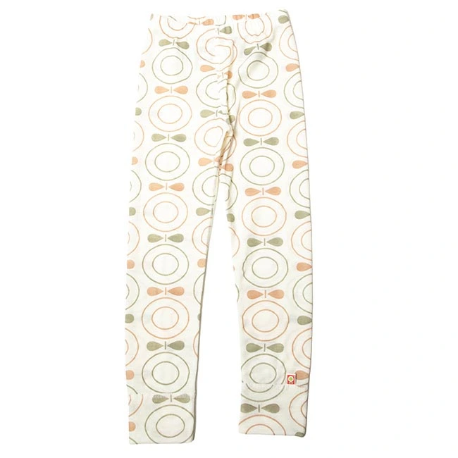 Æbleprint Leggings til Større Børn i Økologisk Uld