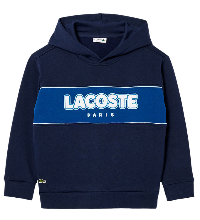 Hættetrøje   Navy Globe fra Lacoste