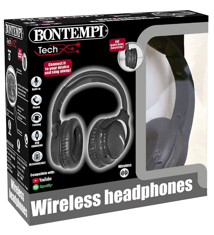 Trådløse høretelefoner i sort fra Bontempi
