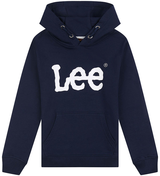 Hættetrøje   Wobbly   Navy Blazer M. Logo fra Lee