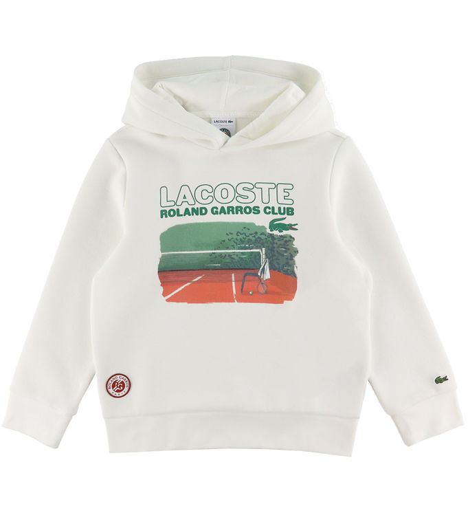 Lacoste Hættetrøje i Hvid med Print - Fantastisk Tilbud!