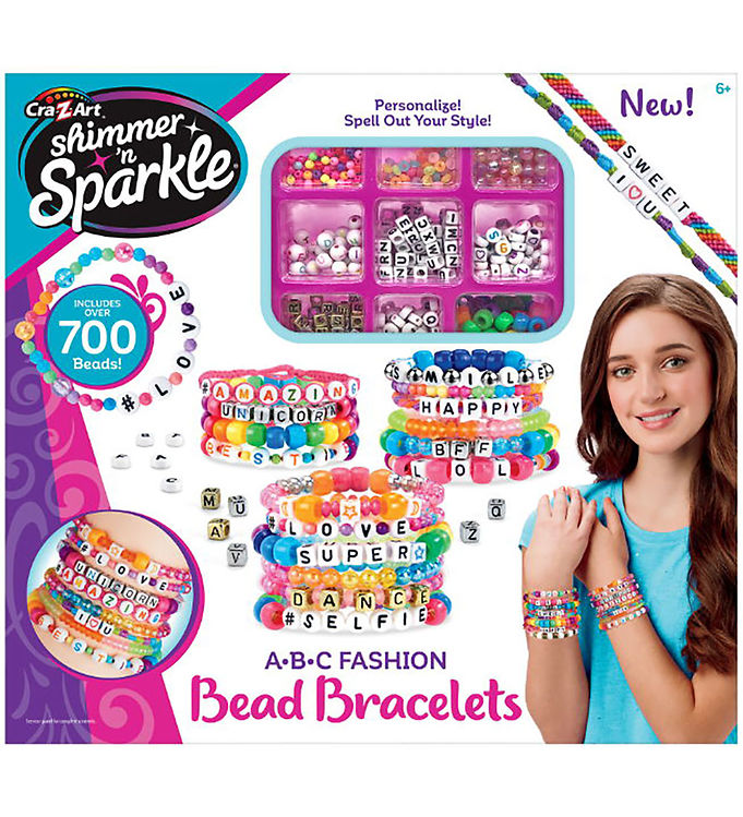 Kreasæt med ABC Perler til Armbånd fra Shimmer N Sparkle