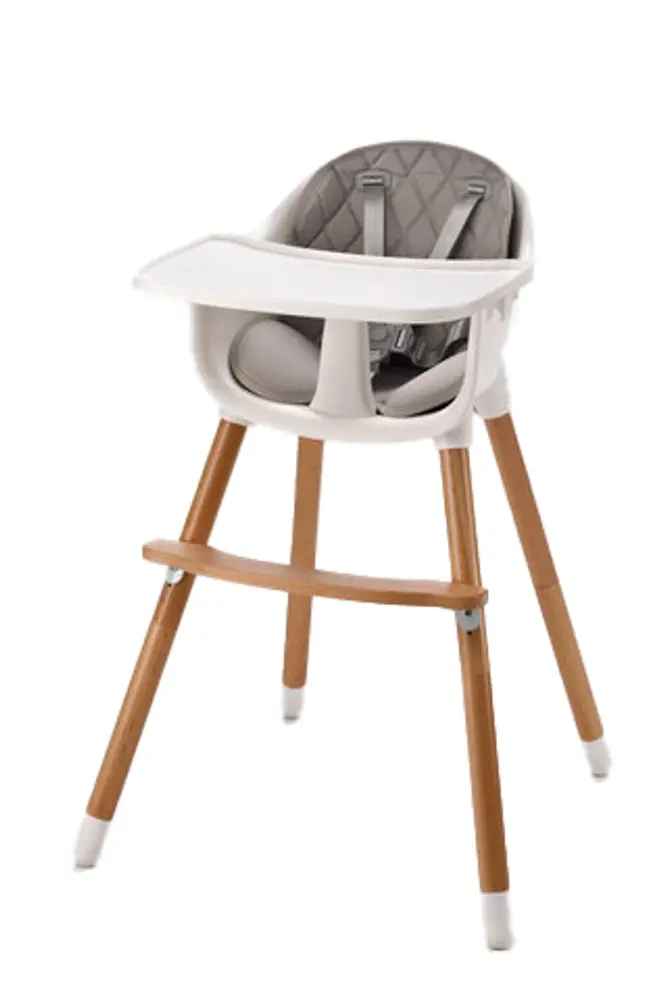 2-i-1 Højstol i Grå fra BeKids - Perfekt til Bordet!