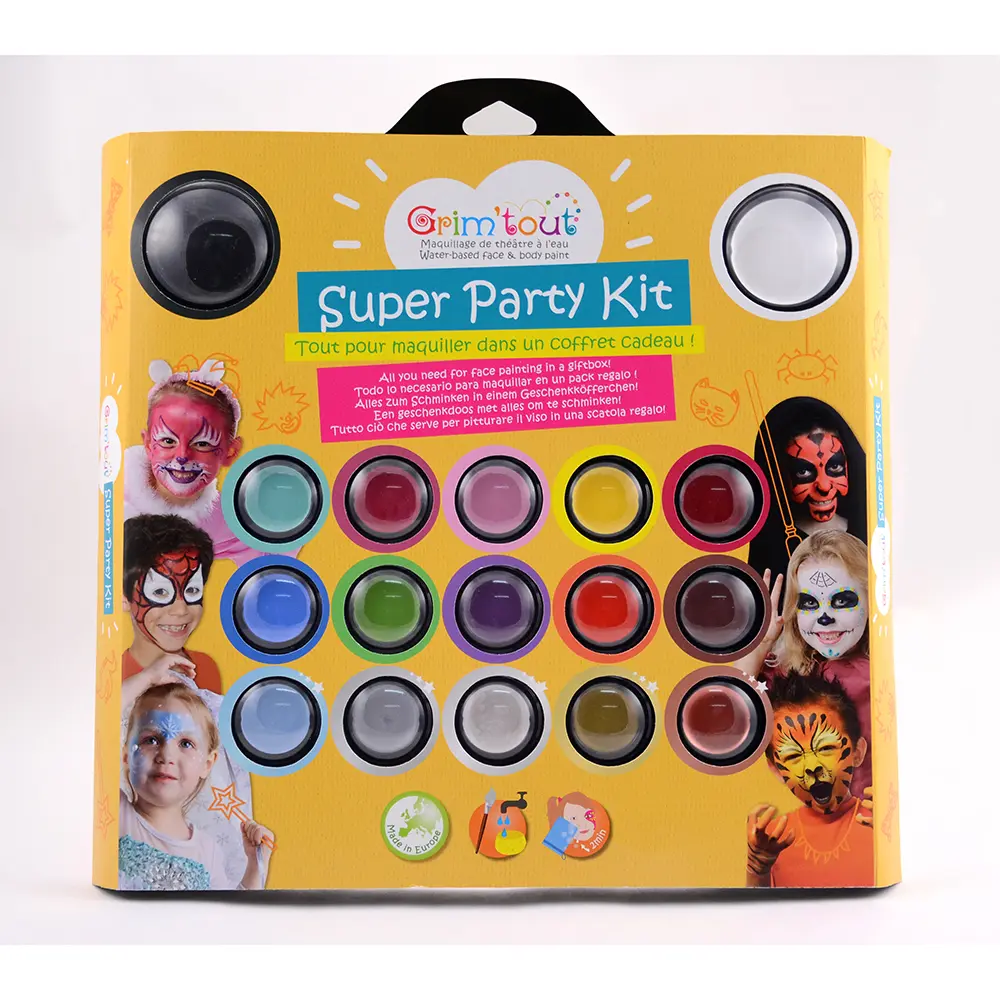 Teatersminke - 17 Farver Super Party Kit til Fest og Udklædning