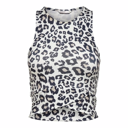 Ærmeløs Kort Top Balance Grey Leo fra ONLY - Super Tilbud!