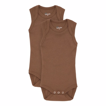 2 Pak ærmeløse Bodystockings Bison Brun fra Birkholm