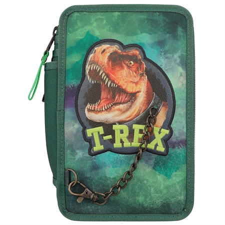 Dino World Penalhus med 3 Rum og Kæde - T-Rex Design