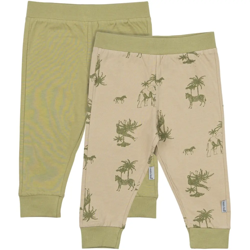 2-Pak Leggings i Grågrøn til Børn fra Mikk-line