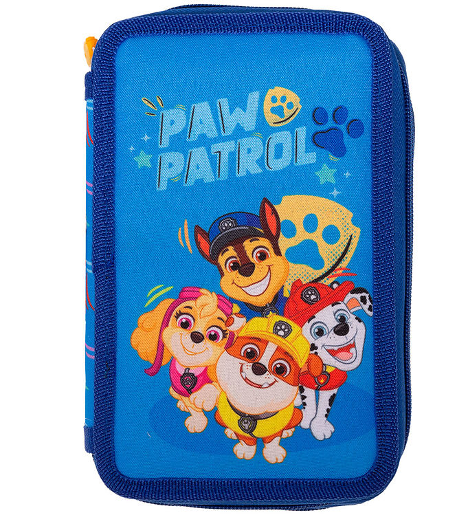 Dobbelt Penalhus i Blå med Paw Patrol Print