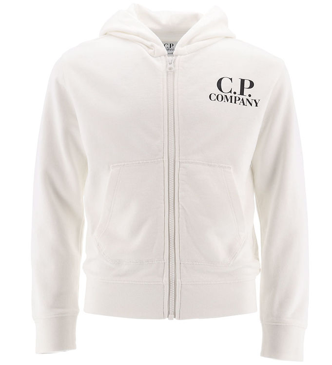 C.P. Company Cardigan i Hvid med Solbriller - Tilbud!