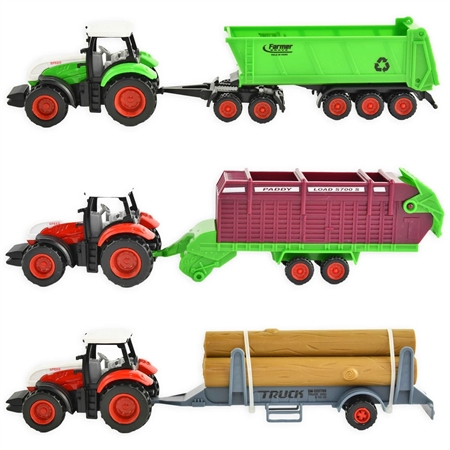 Legetøjs Traktor Med Påhæng 24 Cm fra Robetoy