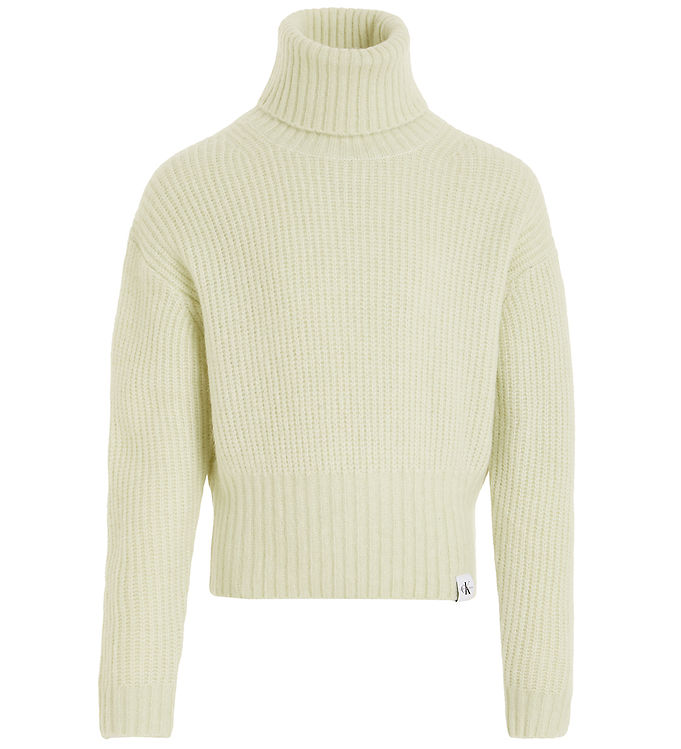 Bluse   Cropped   Strik   Canary Green fra Calvin Klein
