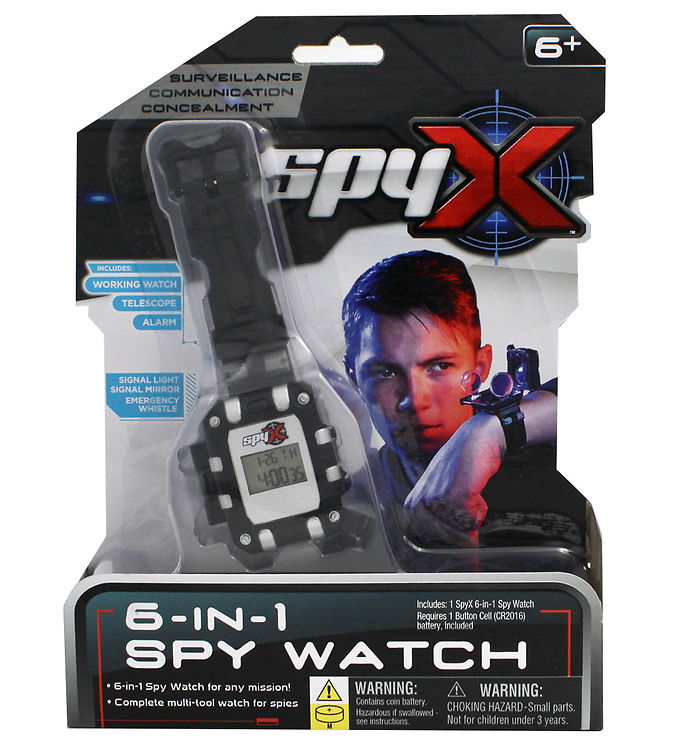 6 In 1 Spy Watch   Sort Sølv fra Spyx