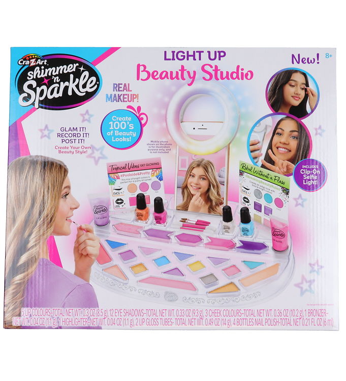 Sminkesæt med lys fra Shimmer N Sparkle - Fantastisk tilbud!