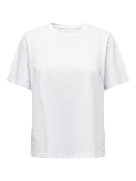 Basis T-Shirt i Hvid fra Only - Blød og Komfortabel