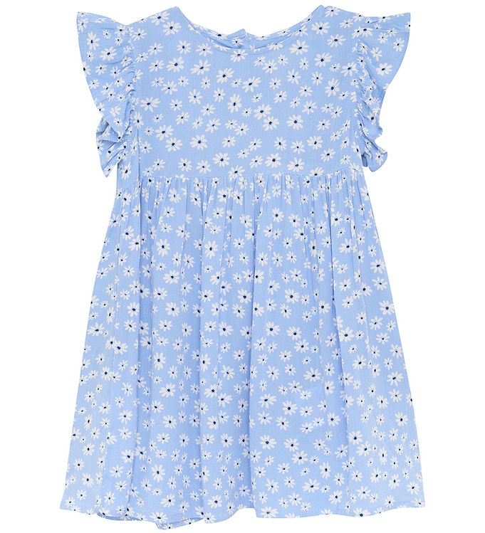 Blomsterkjole i Crepe - Bel Air Blue fra Creamie
