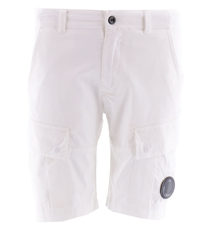C.P. Company Bermuda Shorts i Hvid Gazefiber - Udsalg!