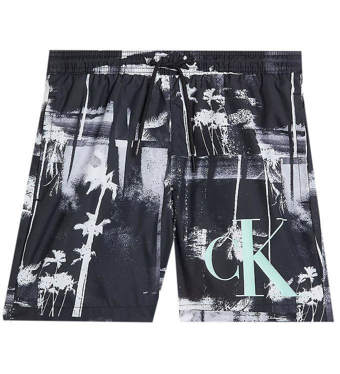 Badeshorts   Drawstring   Palm Black Aop fra Calvin Klein