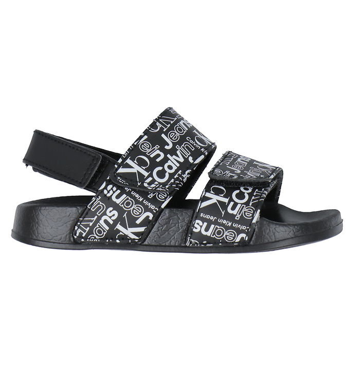 Badesandaler   Velcro   Sort M. Hvid fra Calvin Klein