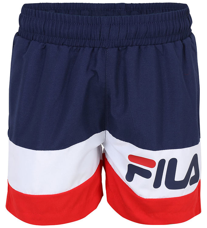 Badeshorts Langula i Black Iris og Rød fra Fila