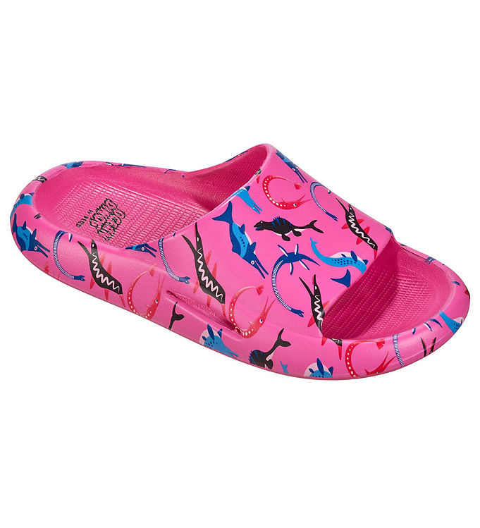 Beco Badesandaler Ocean Dinos i Pink - Sjovt design!