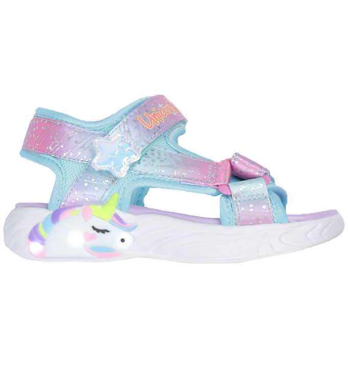 Skechers Blinkesandaler med Lys - Unicorn Dreams, Lilla Multicolor