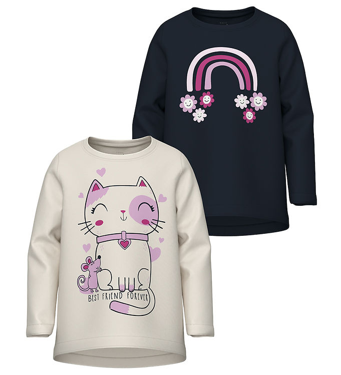 2-Pak Bluser i Nmfviolet & Jet Stream Dark Sapphire
