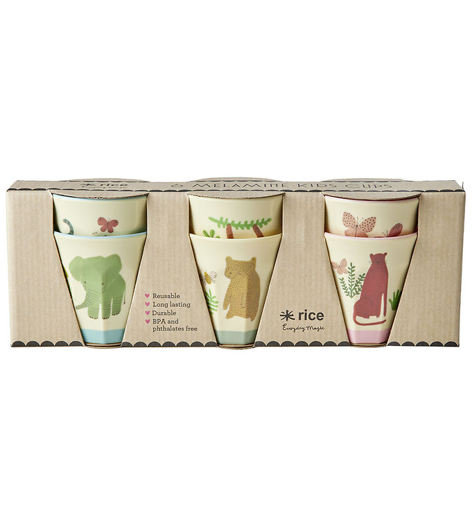 6 Stk. Melamin Kopper 160 Ml - Creme Sweet Jungle tilbud