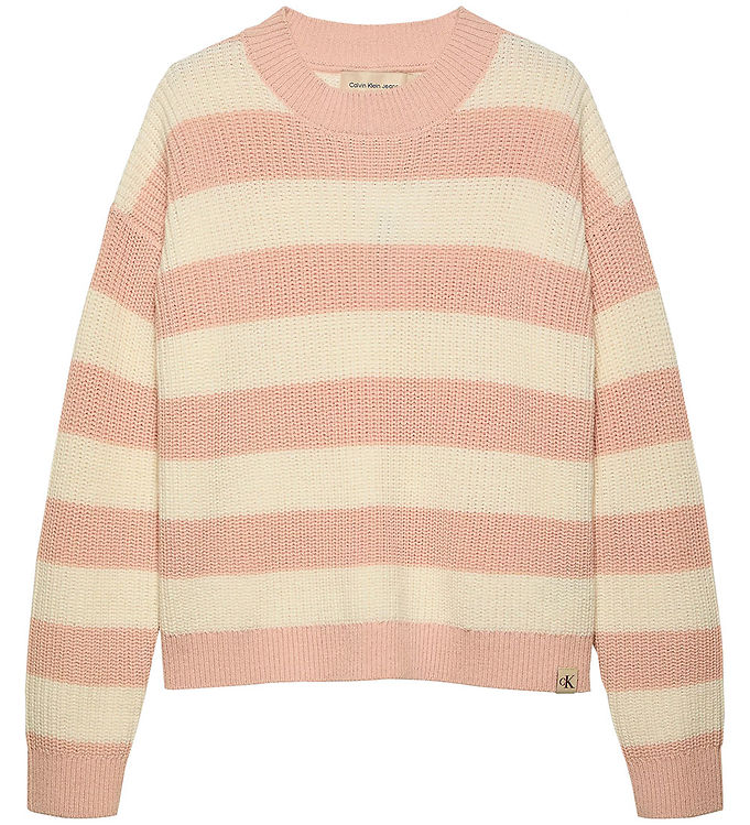 Bluse   Strik   Ck Stripe   Peach Whip fra Calvin Klein