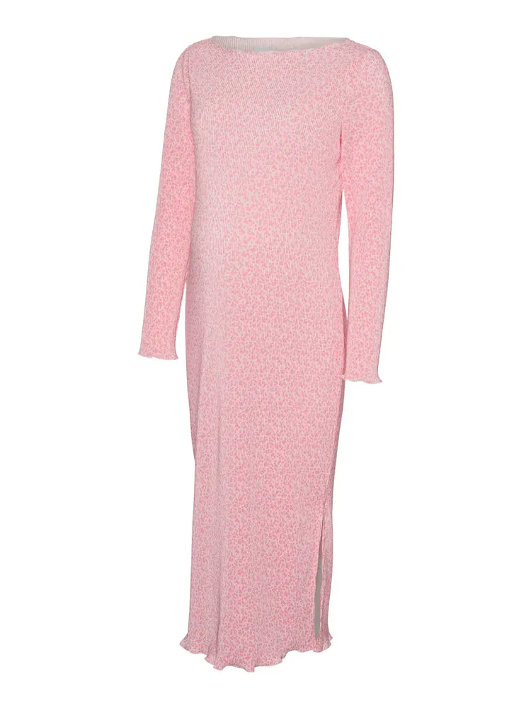 Aura Ls Jrs Midi Kjole - Pink A Boo fra Mamalicious
