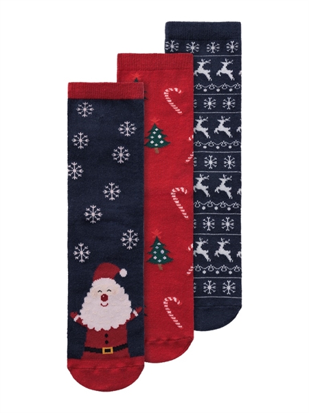 3 Pak Jule Strømper Richristmas Jester Red fra Name It