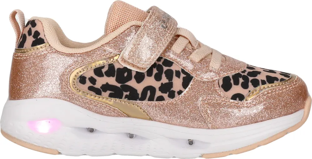 Certiny Sneakers Med Lys - Smuk Leoprint og Guld Glimmer