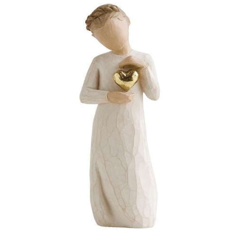 Keepsake Figur (pige Med Guldfarvet Hjerte) fra Willow Tree