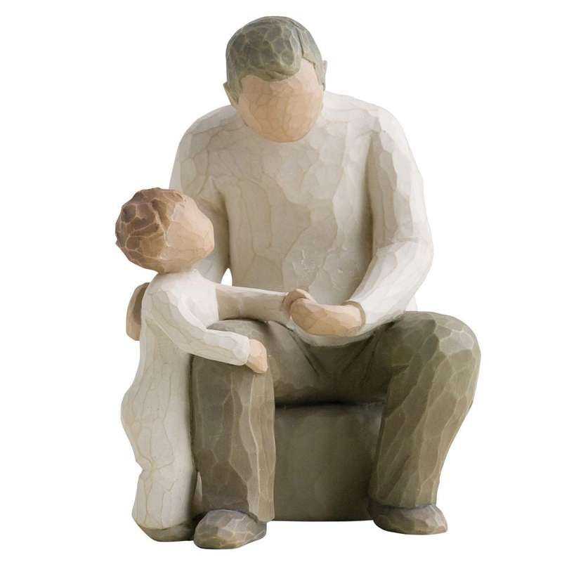 Grandfather Figur (bedstefar Med Lille Barnebarn) fra Willow Tree