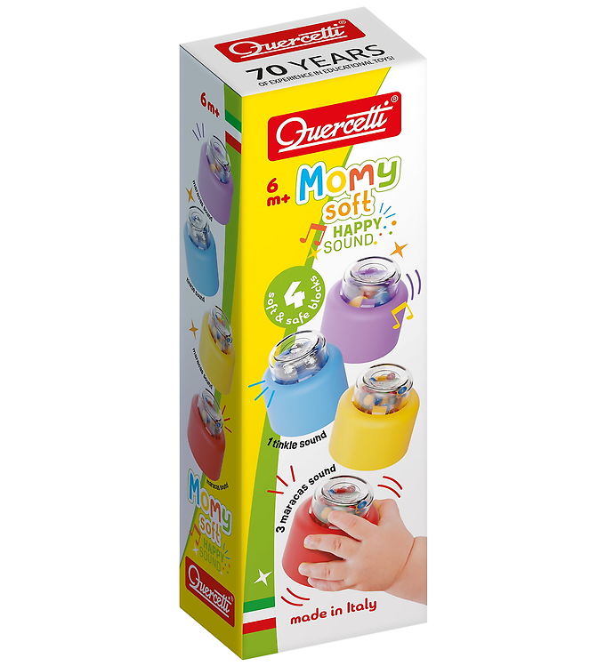 Byggeklodser M. Lyd   4 Stk.   Momy Soft   04144 fra Quercetti