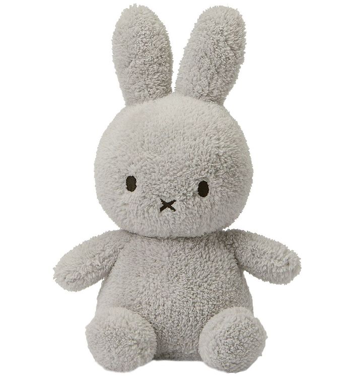 Bamse   23 Cm   Miffy Sitting   Terry Light Grey fra Bon Ton Toys