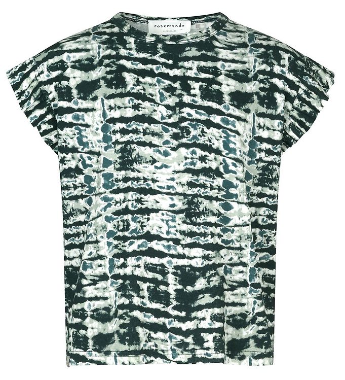 Blå Stribet Tie Dye T-shirt fra Rosemunde - Fantastisk tilbud!
